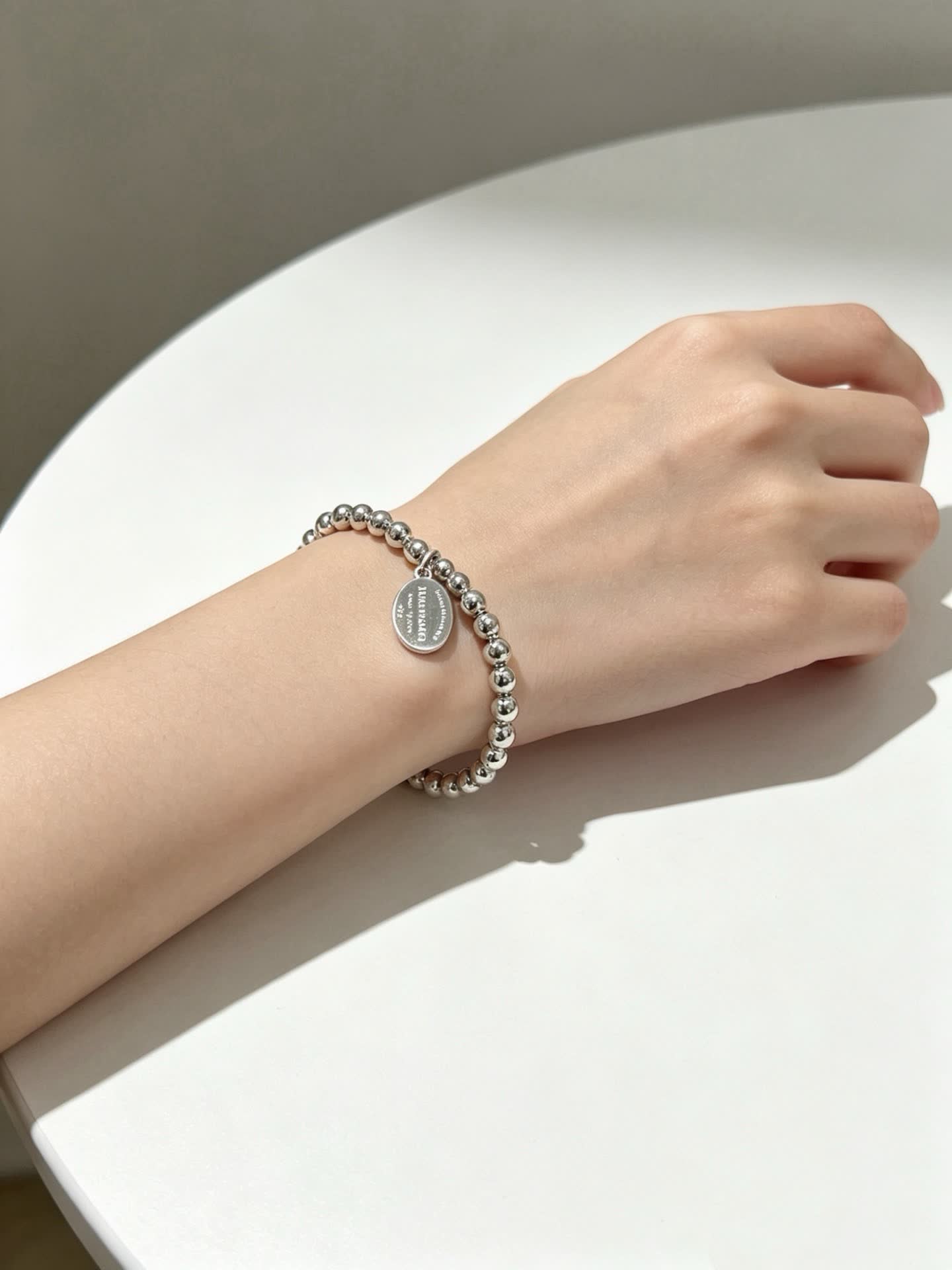 Tiffany & Co. Sterling Silver Bead Bracelet with Tag